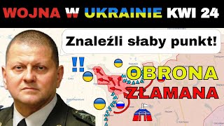 24 KWI PRZEŁAMANIE Rosjanie WYKORZYSTUJĄ Ukraiński Błąd i PENETRUJĄ OBRONĘ  Wojna w Ukrainie [upl. by Daley]