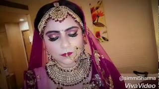 Best Indian bridal makeuppink and dark majenta eyemakeupdubble duppta setting makeupeyemakeup [upl. by Harms]