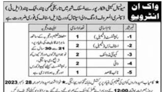 LT Dispensary Shikarpur Jobs 2023 December 2024 Staff Nurse amp Others Walk in Interview Latest [upl. by Helbonia216]