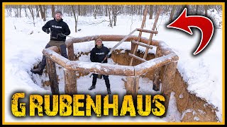 Grubenhaus  Arbeiten bei 10°C E03  Bushcraft Camp Shelter Survival [upl. by Yajiv]