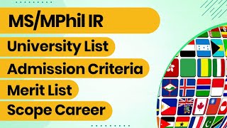 MPhil In IR In Pakistan  MPhil IR Eligibility Criteria  MPhil IR Admission 2022 [upl. by Eema]