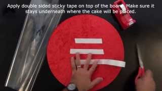 How to Cover a Cake Board with Fabric and Cellophane  Wedding or Birthday [upl. by Chandler]