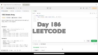 Day 186 LeetCode Problem 189 Rotate Array  Swift [upl. by Yorle]