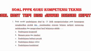 SOAL PPPK GURU 2024 SOAL HOST TERBARU [upl. by Idnahr]