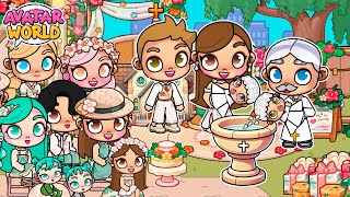 EL BAUTIZO DE NUESTRAS HIJAS LUNA Y ESTRELLA 💒 en Avatar World  Alicia Gameplays 🩷 [upl. by Solnit]