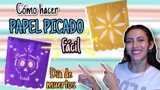 🌟 Cómo hacer papel picado fácil  ✔ Día de muertos  Paso a paso 😉 [upl. by Mahgirb789]