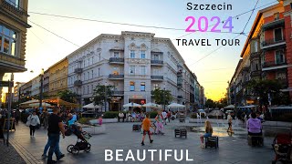 Szczecin Center FULL TOUR 4K Poland 🇵🇱 MOST BEAUTIFUL CITY Szczecin Glowna [upl. by Acinimod]