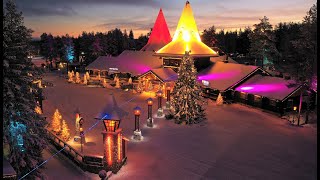 Village du Père Noël à Rovaniemi Laponie vu du ciel  vidéo de voyage sur la Finlande [upl. by Herries]