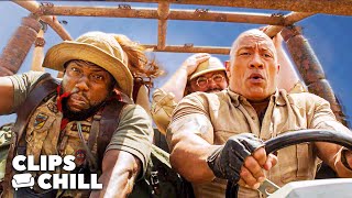 All The Best Chase Scenes From The Jumanji Movies Dwayne Johnson Kevin Hart [upl. by Nochur705]