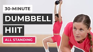 30Minute Dumbbell HIIT Workout All Standing [upl. by Aivital]