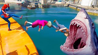 Scary Teacher 3d  MissT and Francis Shark Attack in The Sea  Spiderman Revenge  Game Animation [upl. by Brandi802]