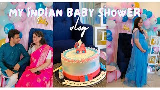 Indian Baby Shower Vlog  Godbharai Video  FunFoodGamesPooja [upl. by Balac201]