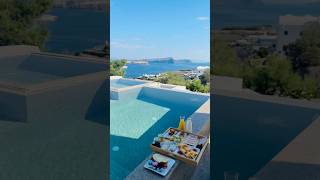 Santorini la private beach view villa 🇬🇷 shorts trending youtube [upl. by Mays]