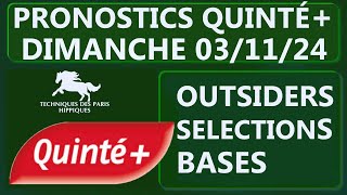 PRONOSTIC ET BASE QUINTÉ DIMANCHE 03 NOVEMBRE 2024  PRIX DU PAYS DE BRAY  PLAT  R1C3  DEAUVILLE [upl. by Eentroc355]