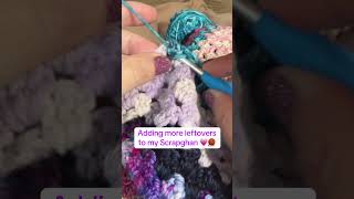 Giving my Scrapghan some attention 💗🧶 easycrochet beginnercrocheter yarn [upl. by Silverstein]