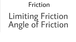 1 Friction  Limiting Friction  Angle of Friction  Complete Concept [upl. by Hornstein]