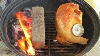 TTMS Headstand ChickenCooked on my Weber Jumbo Joe Charcoal Griil [upl. by Orola287]