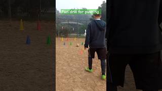 Fun drill amp shoulder pushing soccerlovegamefootball [upl. by Aljan]