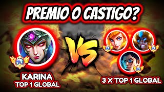 ¡LA MONODEDO SE ENFRENTA A 3 TOPS GLOBALES KARINA TOP 1 GLOBAL vs 3 TOPS GLOBALES  MOBILE LEGENDS [upl. by Sarazen]