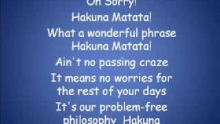 Hakuna Matata Lyrics [upl. by Hepzi]