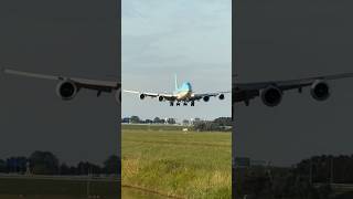 BOEING 7478B5F KOREAN AIR SEOUL TO AMSTERDAM LANDING SCHIPHOL AIRPORT  PLANE SPOTTING  HL7629 [upl. by Ambie]