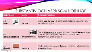 Substantiv och verb inom vården  yrkessfi [upl. by Nahshu]