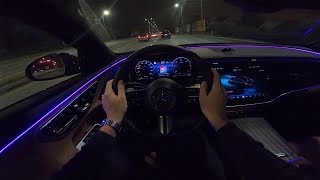 2024 Mercedes Benz Eclass E 220d 197 HP Night POV test drive Ambient light view CARiNIK [upl. by Fonda]