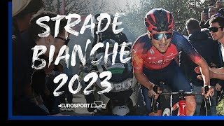 The History Making Push To The Finish Line  Strade Bianche 2023  Eurosport [upl. by Drahsir252]