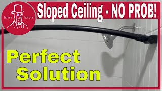 How to Install a Curved Shower Rod in Bathroom with a Slanted Ceiling [upl. by Buckley]