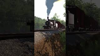 steamtrain pulling freighttrain americansteam trainsimulation shorts trains railroad train [upl. by Ikik]