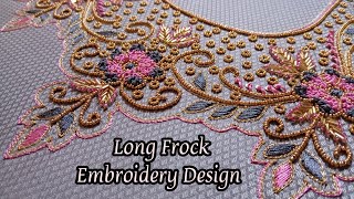 Traditional Pattu Long Frock Embroidery Design MathusEmbroideryCrafts [upl. by Nappie297]