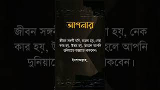 আপনারজীবন সঙ্গনী যদি ভালো হয় নেক কার হয় উত্তম হয় তাহলে আপনি দুনিয়াতে জান্নাতে থাকবেন shorts [upl. by Hetty]