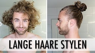 HAARSTYLING TUTORIAL für MÄNNER ● LANGE HAARE STYLEN [upl. by Lacagnia]