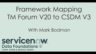 CSDM V3 Framework Mapping TM Forum V20 [upl. by Downe]