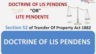 Doctrine of lis pendens Sec 52 TPA [upl. by Collen]