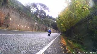 Cycling on cobblestones  heading to Caffarella Park p1 [upl. by Cho]