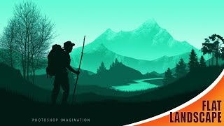 How to draw flat landscape in Photoshop [upl. by Ingalls128]