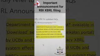 RBI Important announcement for NBFC for XBRL filing on CIMS portal rbi dnbs nbfc [upl. by Layla]