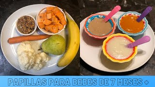 papillas para bebes de 7 meses desayuno comida y cena [upl. by Akina]