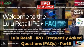 Lulu Retail Initial Public Offering IPO Frequently Asked Questions FAQs part6 [upl. by Washington]