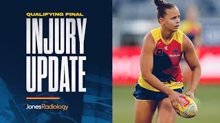 AFLW Jones Radiology Injury Update Qualifying Final [upl. by Atcliffe39]