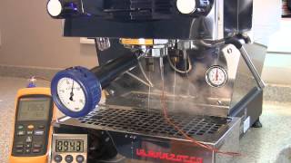 La Marzocco Linea Mini Temperature Test Flush [upl. by Colene319]