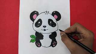 How To Draw Cute Panda 🐼  Easy Panda Drawing  Panda  RZArtStudio412  panda [upl. by Dannon]