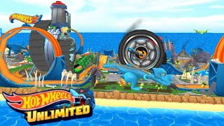 Hot Wheels Unlimited Dino Track With twist and turns to look out [upl. by Guise]