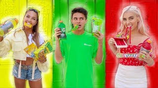 EATING ONLY ONE COLORED FOOD FOR 24 HOURS  Brent Rivera [upl. by Faden]