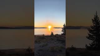 Dawn Along Yellowstone Lake  Lakeshore Group sunrise lake geothermalwonders [upl. by Sternlight453]