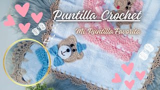 Puntilla  bordado a Crochet🧶  para Toallitas servilleteros  paso a paso🤗 mi Puntilla Favorita💕 [upl. by Allix236]