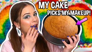 MY CAKE PICKS MY MAKEUP  Makeup Challenge [upl. by Noyrb]