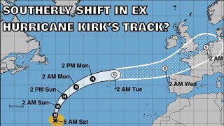 Southerly Shift in Ex Hurricane Kirks Track 5th October 2024 [upl. by Nahallac]