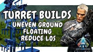 How To Build Turret Walls on Uneven Ground Floating Turrets and Reduce LOS Ark Ascended PvP Builds [upl. by Appleton]